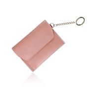 AfitLulu Credit Card Holder Wallet Ladies Purse with Keychain and 2 Compartments, Women Wallets Ultrathin Credit Card Wallet Slim Bank Card Holder Small Purses for Women with Snap (Double Snap, Pink)