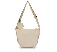 AfitLulu Crescent Bag Casual Canvas Crossbody Bags for Women with Circular Small Coin Purse, Shoulder Bags Women Dumpling Bag Thin and Lightweight Half Moon Bag with Adjustable Shoulder Strap (Khaki)