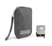 AfitLulu Electronic Organiser Bag, Large 3-Layer Electronic Cable Bag, Portable Cable Organiser, Tech Pouch Bag, Travel Accessories, Organiser Bag with Hand Strap for USB Power Bank (Grey)