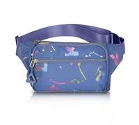 AfitLulu Fanny Packs for Women, 4-Zipper Pockets Waist Bag with Colorful Letters and Adjustable Shoulder Straps, Belt Bag for Running, Cycling, Travel, Hiking, Fishing, Camping, blue, Modern