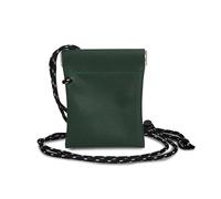 AfitLulu Hanging Neck Headphone Bag, PU Leather Data Cable Storage Bag and Snap Spring Closure Mini Coin Purse Pouch, Green