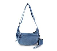 AfitLulu Hobo Crescent Crossbody Bags for Women, Crescent Moon Denim Bag with Round Small Bag & Multi Pockets, Womens Retro Denim Hobo Cross Body Bag with Adjustable Wide Strap (Retro Blue)