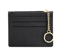 AfitLulu Keychain Wallet with Zipper, Credit Card Holder for Women with 6 Credit Card Slots and Keychain, Slim Wallet for Women for Card, Coin, Black, Slim