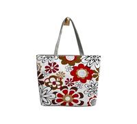 AfitLulu Large Tote Bag Canvas Shoulder Bag for Women with Zipper and Inner Pocket, Foldable Shopping Bag Women's Totes Reusable Womens Handbag Canvas Tote for Work Shopping Beach (Style 1)
