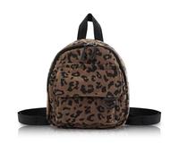 AfitLulu Leopard Print Mini Backpacks for Womens and Girls, Small Corduroy Backpack Womens Cute Backpacks with Adjustable & Detachable Strap, Small Backpack for Everyday Use (Coffee)