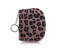 AfitLulu Leoparden Small Women's Accordion Style Purse with Key Ring, 11 Card Slots, Leopard Print, Small Purse, Women's Purses with Zip, purple, 10.5x8.5x2 cm/3.98x3.35x0.79 zoll, Lightweight