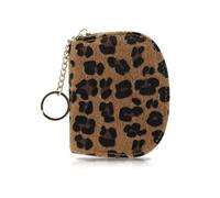 AfitLulu Leoparden Small Women's Accordion Style Purse with Key Ring, 11 Card Slots, Leopard Print, Small Purse, Women's Purses with Zip, brown, 10.5x8.5x2 cm/3.98x3.35x0.79 zoll, Lightweight