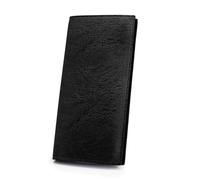AfitLulu Long Wallet for Men, Bifold Wallets with 4 Cash Slots, 7 Card Slots, and 1 ID Card Window, Retro Ultra-Thin Credit Card Wallet for Suits and Daily Use, Black, 19.2*9*0.8