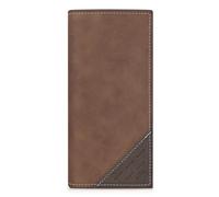 AfitLulu Men's Long Faux Leather Wallet with 11 Credit Card Slots and Coin Compartment with Zip, Double Retro Wallet Slim Men's Wallets with 3 Compartments and ID Window, Brown 2, 18.8*9*1.6cm