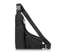 AfitLulu Men's Shoulder Bags 4-Layer Zipper Pocket Anti Theft Sling Bag for Men, Men Personal Flex Bag Triangle Shaped Chest Bag Mens Crossbody Bag with Adjustable Straps for Hiking Cycling (Black)