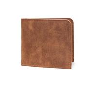 AfitLulu Mens Wallets Fashionable Retro Leather Wallets for Men, Slim Credit Card Holder Wallet Practical Small Purses for Men with Double-Layer Cash Compartments, 5 Card Slots, 1 Photo Slot (Brown)