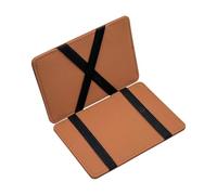 AfitLulu Mens Wallets Flip Type Magic Wallet for Men, Small Mens Card Holder Wallet Ultra-Thin Credit Card Holder PU Leather Card Wallets with 4 Card Slots and 2 Money Holder (Brown-1)