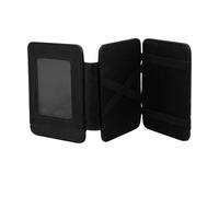 AfitLulu Mens Wallets Ultra-Thin Flip Style Magic Card Holder Wallet, PU Leather Mens Slim Wallet Triple Fold Credit Card Wallet with 6 Credit Card Slots and Transparent ID Window (Black)