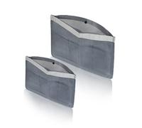 AfitLulu Purse Organizer, 6-Compartment Ultra Light Mini Mesh Transparent Bag Organizer Insert with Handheld and Snap Button, Tote Organizer Insert for Travel Storage, Handbag (Grey, S+L)