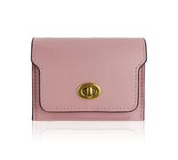 AfitLulu Retro Latch Accordion Wallet for Women, Quick Release Fashion PU Leather Wallet, 3 Pocket Small Ladies Wallet for Coin/Cash/Card, Pink