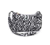 AfitLulu Shoulder Bag for Women Nylon Small Handbag with Cow Pattern and Zebra Stripes, Women’s Mini Shoulder Bag Trendy Crescent Shoulder Bags for Dating, Parties, Traveling (Style 2)