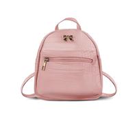 AfitLulu Small Backpack for Womens and Girls, Mini Womens Backpack Faux Leather Women's Fashion Backpacks,Multi-Purpose Ladies Backpacks Shoulder Bag with Removable Straps (Pink)