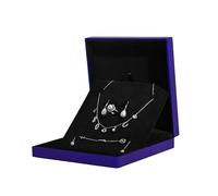 AfitLulu Small Jewellery Box Plush Flip Up Jewelry Gift Box, Travel Jewellery Organiser Four Piece Set Jewelry Storage Organiser for Rings Necklaces Bracelets Earrings (Blue)