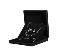 AfitLulu Small Jewellery Box Plush Flip Up Jewelry Gift Box, Travel Jewellery Organiser Four Piece Set Jewelry Storage Organiser for Rings Necklaces Bracelets Earrings (Black)