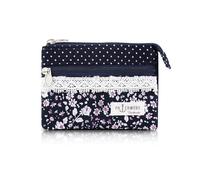 AfitLulu Small Purse Women's Canvas Purse Women's Small 2 Layers Zip Pockets Mini Purse Bohemian Style Mini Wallet for Coins, Cash and Cards, pink flower, 13*10*1cm, Bohemian style
