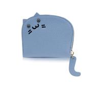 AfitLulu Small Purses for Women, Card Wallet Accordian Credit Card Holder Wallet with 9 Card Slots and Compartment, Women Wallets Cute Cat Ladies Purse with Zipper for Card Coin Cash (Blue)