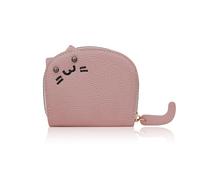 AfitLulu Small Purses for Women, Card Wallet Accordian Credit Card Holder Wallet with 9 Card Slots and Compartment, Women Wallets Cute Cat Ladies Purse with Zipper for Card Coin Cash (Pink)