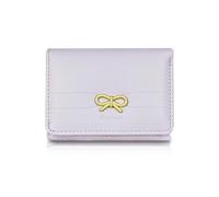 AfitLulu Small Purses for Women with Heart-Shaped ID Window and 7 Card Slots, Women Wallets PU Leather Ladies Purse Compact Womens Purse Slim Wallet with Bow for Cash Cards Photos (Purple)