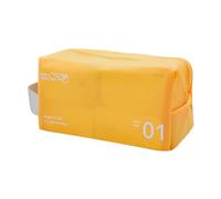 AfitLulu Toiletry Bag for Men and Women, Cosmetic Bag, Waterproof PVC Travel Make Up Bag, Toiletry Bag with Portable Handle and Zip for Travel, Swimming, Fitness, yellow, Portable