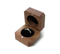 AfitLulu Wedding Rings Boxes with Magnetic Closure, Single Slot Vintage Engagement Ring Box, Personalized Vintage Wooden Ring Box for Proposal, Wedding (Black)