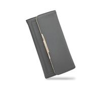 AfitLulu Women Wallets Large Capacity Ladies Purse with 10 Card Slots and ID Window, Womens Purse Trifold Ladies Wallet Card Wallet Snap-Fastener Leather Purse with Ziper Pocket for Shopping (Grey)