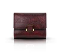 AfitLulu Women Wallets Retro Ladies Purse with 2-Inch ID Window and 5 Card Slots, Ladies Wallet Short Womens Purse Small Wallet for Women to Organizational Cards, ID Card, Photos, Coin (Red)