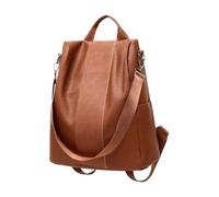 AfitLulu Women's Large Anti-Theft Bag with Removable Shoulder Strap, Laptop School Bag, Women's Capacity Handbag, Women's PU Leather Hiking Backpack with Carry Handle, brown, 35*34*2.7 cm