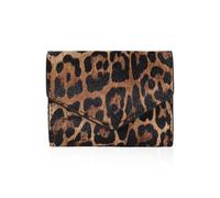 AfitLulu Women's Small Purse, Triple-Folded Wallet Leopard Pattern Women's Slim Wallet with 4 Credit Card Slots and ID Compartment, Brown, 11.5x9x2 cm, Leopard Pattern