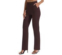 AFITNE Womens Straight Leg Work Trousers with Pockets 29" Brown XXL
