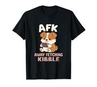 AFK Away Fetching Kibble Gaming Dog Bubble Letter Art T-Shirt