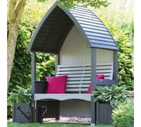AFK Cottage Arbour Painted In Charcoal & Stone