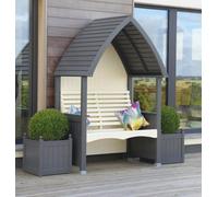 AFK Wooden Garden Arbour 'cottage' In Charcoal And Cream