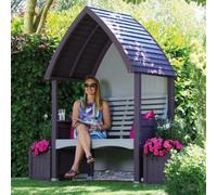 AFK Wooden Garden Arbour 'cottage' In Lavender And Stone