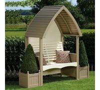 AFK Wooden Garden Arbour 'cottage' In Nutmeg And Cream