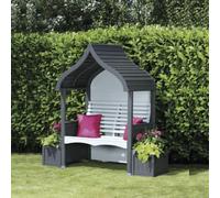 AFK Wooden Garden Arbour 'orchard' In Charcoal And Stone