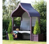 AFK Wooden Garden Arbour 'orchard' In Lavender And Stone