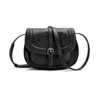 AFKOMST Crossbody Bag for Women Small Satchel and Shoulder Bag Vintage Saddle Handbags Vegan Leather