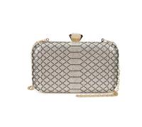 AFKOMST Women's Black Sparkly Rhinestone Clutch Bag with Chain Strap, 5cm x 7.9in x 5.5in