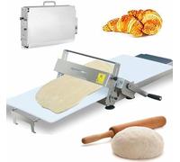 AFLEPCBRQ Hand Crank Compact Manual Dough Sheeter, Folding Stainless Steel Dough Roller Machine, for Making Bakery Puff Pastry Dough, Croissant Dough Laminator