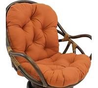 AFLEPCBRQ Swivel Rocking Chair Cushion, Waterproof Swing Egg Chair Cushion Rocking Chair Cushion + Tufted high Back Rattan Swing Wicker Rattan Egg Chair (Color : Dark Grey)
