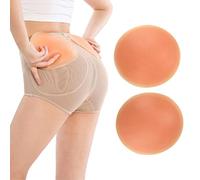 AFLIFLI 1-Pair Silicone Butt Pads, Portable Fake Hip Pads, Butt Lifter Enhancer & Padded Inserts Padding for Women Shapewear Control Panties Big Butt Peach, Peach, 20-40