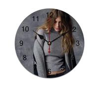 AFLJNYNN Camila Morrone Eco-friendly PVC wall clock with quiet sweeping second hand and frameless design, perfect for stylish decoration in any home or office.