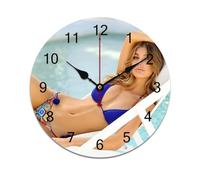 AFLJNYNN Camila Morrone Silent sweeping PVC clock with a sleek minimalist design, frameless construction, and eco-conscious materials perfect for any interior.