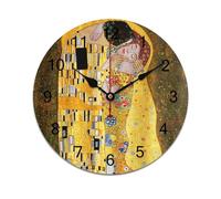AFLJNYNN Gustav klimts the kiss A frameless, silent PVC clock with minimalist aesthetics, designed to enhance bedrooms, offices, or creative wall DIY decoration.