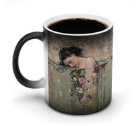AFLJNYNN Gustav klimts The kiss Funny Message Cup Appears with Hot Water Magic